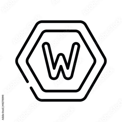 Letter W Icon vector stock illustration
