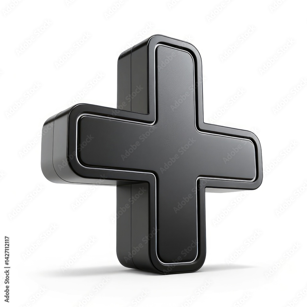 Obraz premium white cross on white background