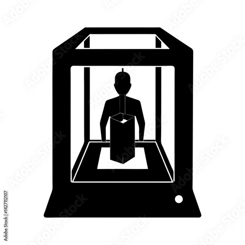 3D Printer silhouette vector