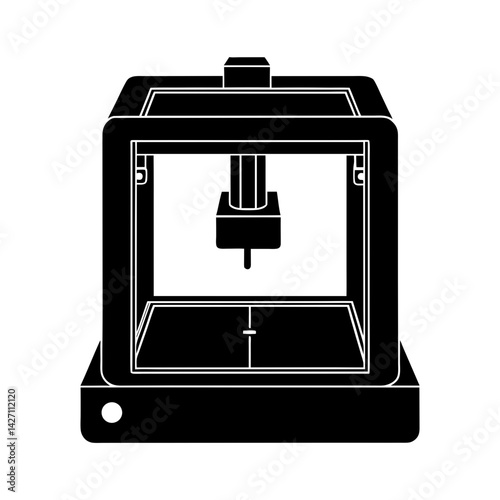 3D Printer silhouette vector