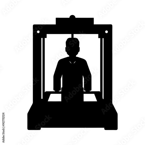 3D Printer silhouette vector