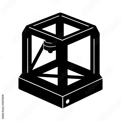 3D Printer silhouette vector