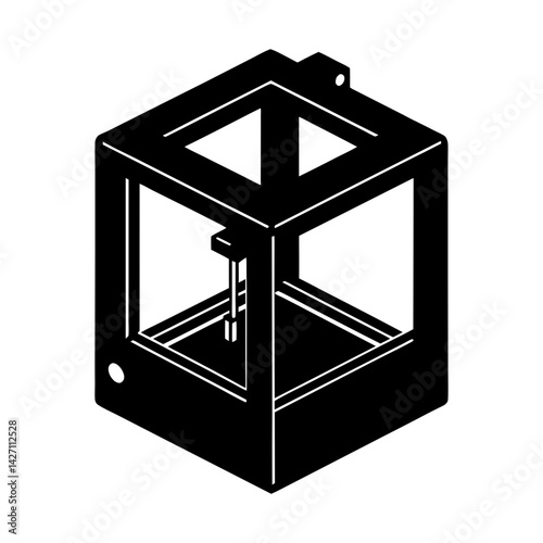 3D Printer silhouette vector