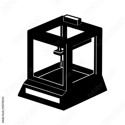 3D Printer silhouette vector
