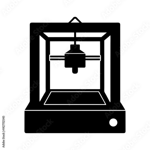 3D Printer silhouette vector