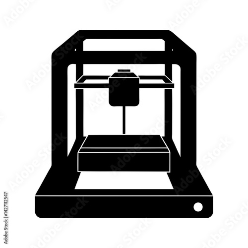 3D Printer silhouette vector