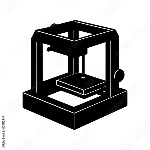 3D Printer silhouette vector