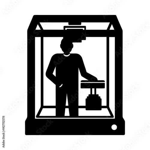 3D Printer silhouette vector