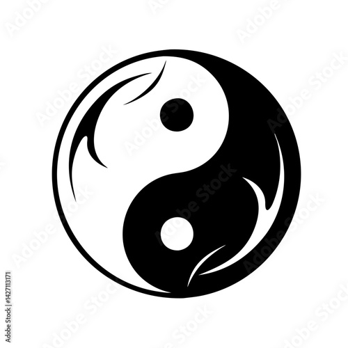 yin yang icon, yin yang silhouette vector illustration-simple silhouette illustration of yin yang,yin yang vector