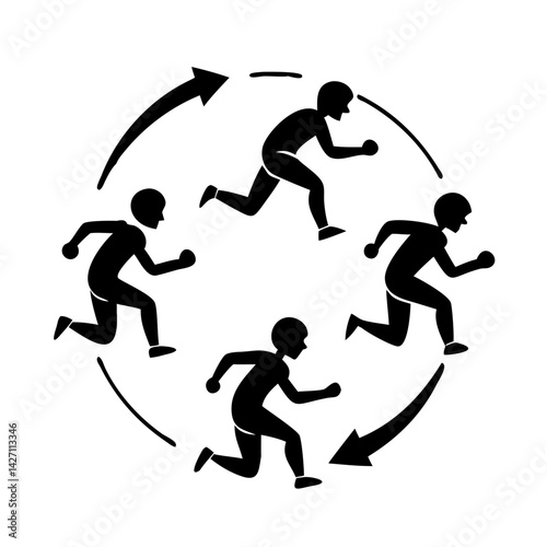 agile sprint icon, agile sprint silhouette vector illustration-simple silhouette illustration of agile sprint,agile sprint vector
