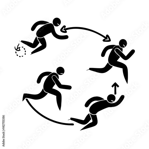 agile sprint icon, agile sprint silhouette vector illustration-simple silhouette illustration of agile sprint,agile sprint vector