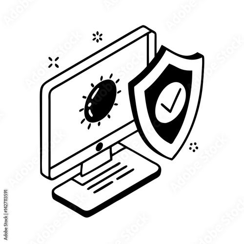 antivirus software icon, antivirus software silhouette vector illustration-simple silhouette illustration of antivirus software,antivirus software vector