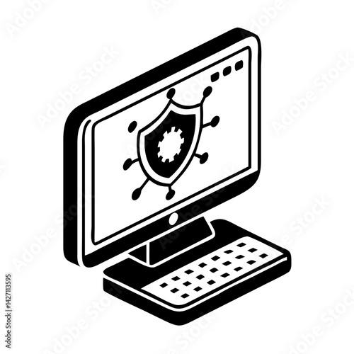 antivirus software icon, antivirus software silhouette vector illustration-simple silhouette illustration of antivirus software,antivirus software vector