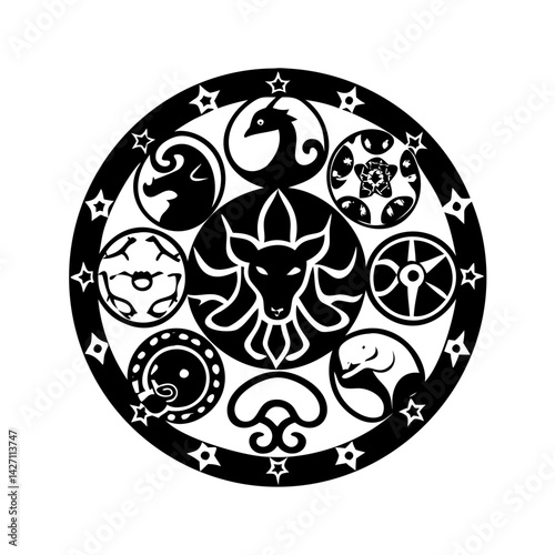 astrological sign icon, astrological sign silhouette vector illustration-simple silhouette illustration of astrological sign,astrological sign vector