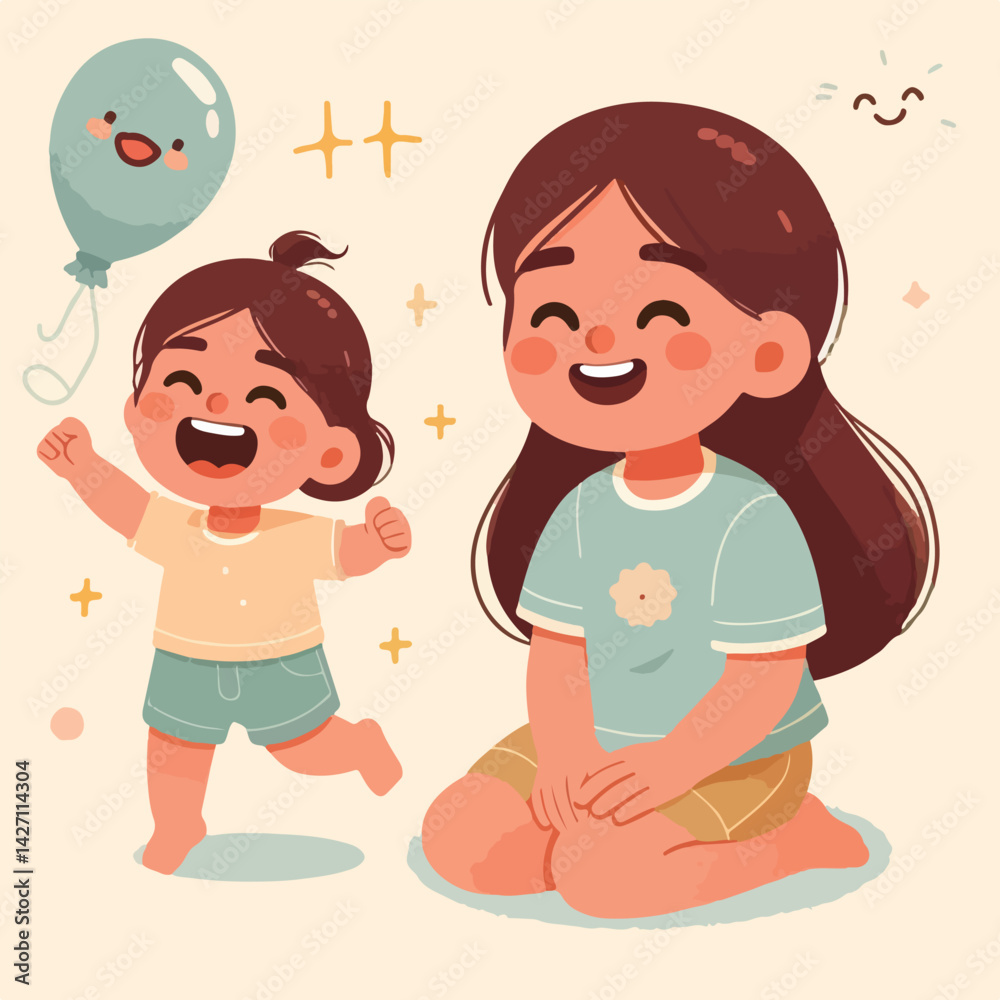 happy laughing little child vector happy laughing little child vector