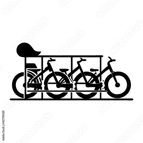 bike sharing station icon, bike sharing station silhouette vector illustration-simple silhouette illustration of bike sharing station,bike sharing station vector