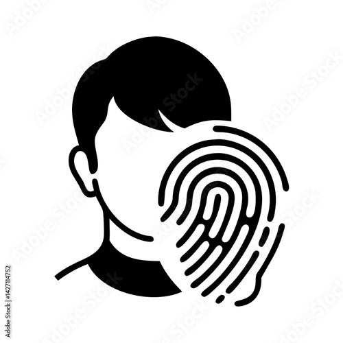 biometrics icon, biometrics silhouette vector illustration-simple silhouette illustration of biometrics,biometrics vector