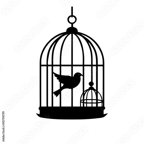 bird cage icon, bird cage silhouette vector illustration-simple silhouette illustration of bird cage,bird cage vector