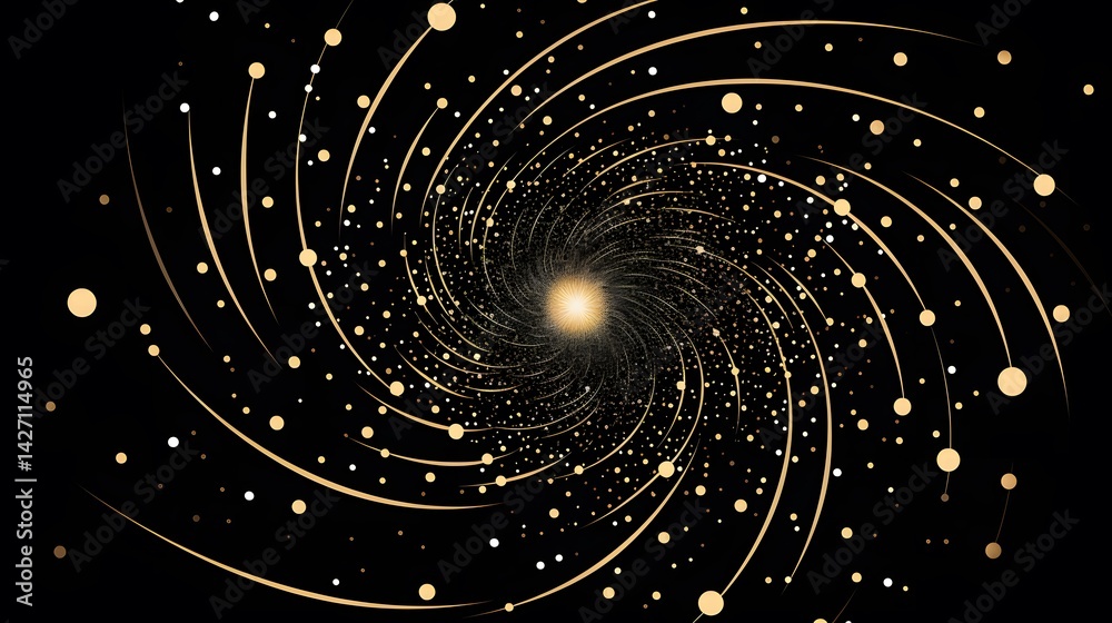 Obraz premium Elegant Galaxy Fireworks Swirl Rotation Vector Illustration for Designs