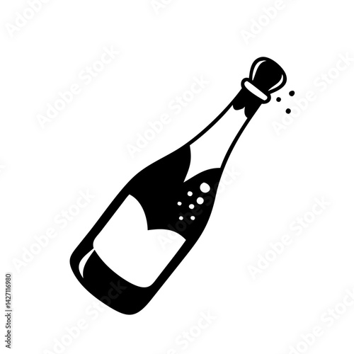 champagne bottle icon, champagne bottle silhouette vector illustration-simple silhouette illustration of champagne bottle,champagne bottle vector