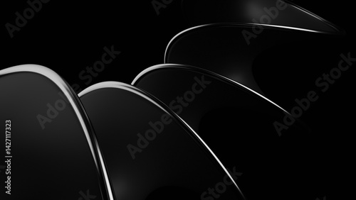 3d Abstract black background Illustration. Black futuristic. 3d rendering illustration not AI