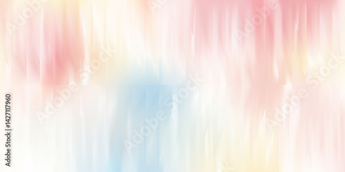 Vibrant pastel gradient background in pink, cream and soft blue shades with vertical glass distortion. Vertical abstract layout. Stock vector illustration in abstract style.