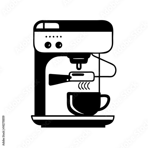coffee maker icon, coffee maker silhouette vector illustration-simple silhouette illustration of coffee maker,coffee maker vector