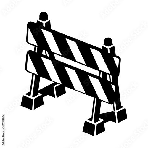 construction barrier icon, construction barrier silhouette vector illustration-simple silhouette illustration of construction barrier,construction barrier vector