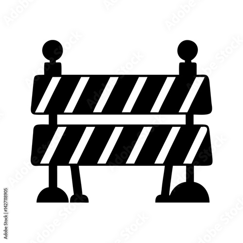 construction barrier icon, construction barrier silhouette vector illustration-simple silhouette illustration of construction barrier,construction barrier vector