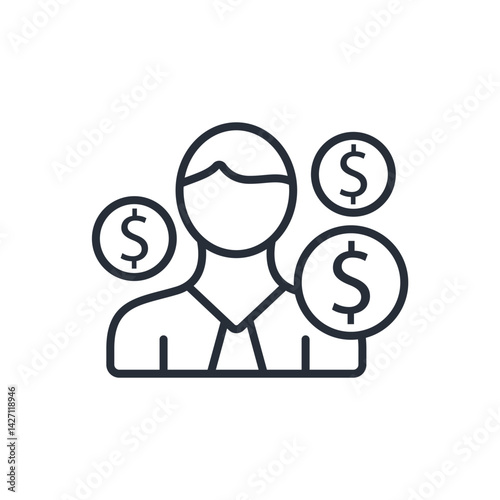 beneficiary icon collection .design style with background