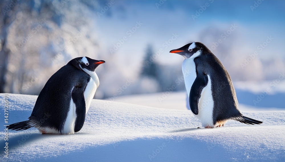 Obraz premium winter animal penguin ai generative