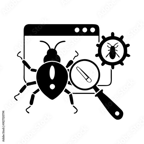 debugging tool icon, debugging tool silhouette vector illustration-simple silhouette illustration of debugging tool,debugging tool vector