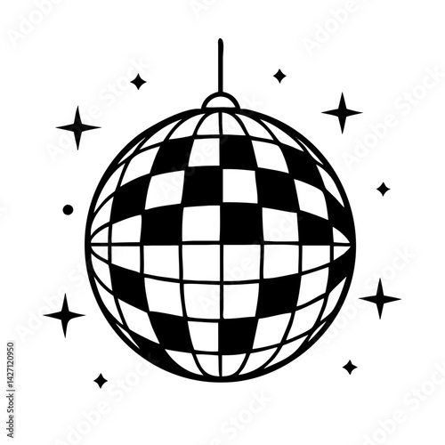 disco ball icon, disco ball silhouette vector illustration-simple silhouette illustration of disco ball,disco ball vector