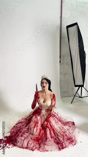 Stunning bride showcase in dramatic beauty shoot backstage