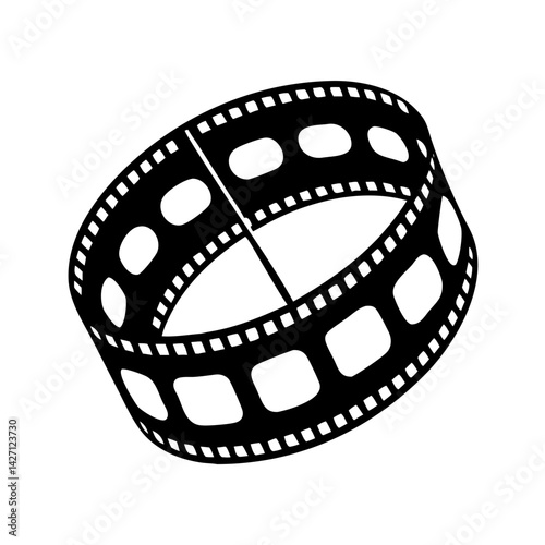 film strip icon, film strip silhouette vector illustration-simple silhouette illustration of film strip,film strip vector