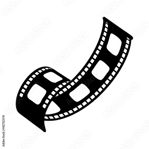 film strip icon, film strip silhouette vector illustration-simple silhouette illustration of film strip,film strip vector