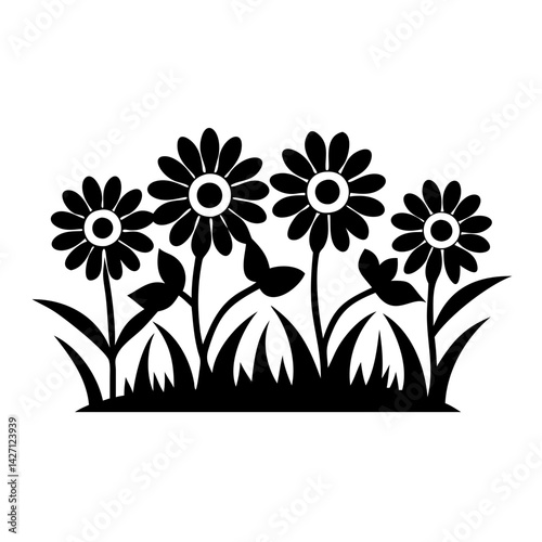 flower bed icon, flower bed silhouette vector illustration-simple silhouette illustration of flower bed,flower bed vector