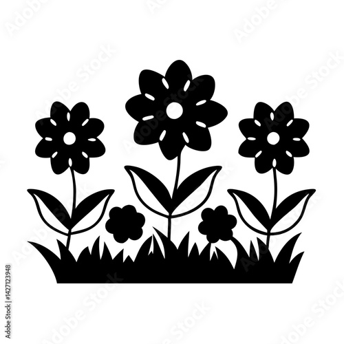 flower bed icon, flower bed silhouette vector illustration-simple silhouette illustration of flower bed,flower bed vector