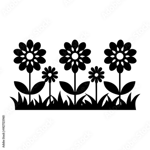 flower bed icon, flower bed silhouette vector illustration-simple silhouette illustration of flower bed,flower bed vector
