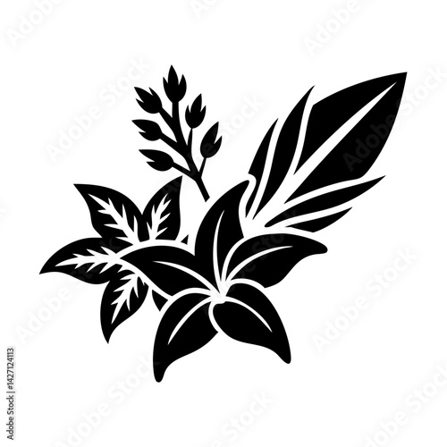 fresh herbs icon, fresh herbs silhouette vector illustration-simple silhouette illustration of fresh herbs,fresh herbs vector