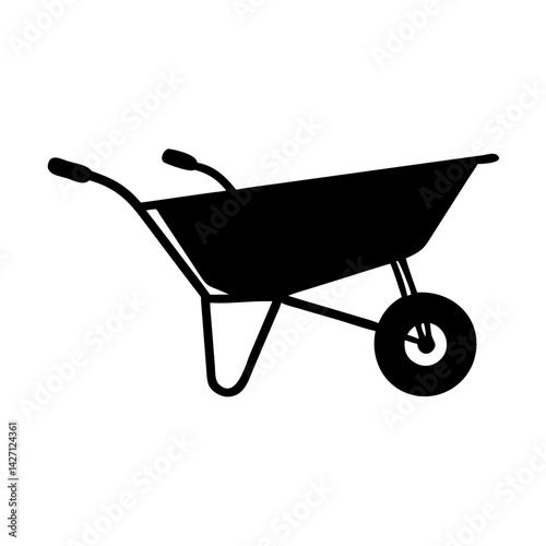 garden cart icon, garden cart silhouette vector illustration-simple silhouette illustration of garden cart,garden cart vector