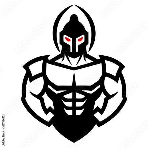 Spartan Warrior Emblem: A powerful emblem of a stoic Spartan warrior, embodying strength and resilience. The fierce gaze of the warrior, captured in a bold design, evokes a sense of historical valor.