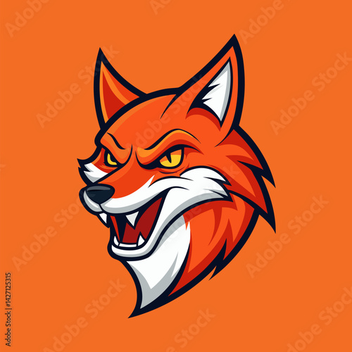 Aggressive fox art: A striking illustration of an aggressive fox, showcasing its predatory instincts with sharp details and bold color.