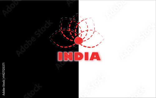 India lotos flower on black white background