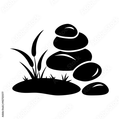 garden stones icon, garden stones silhouette vector illustration-simple silhouette illustration of garden stones,garden stones vector