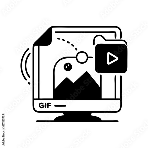 gif icon, gif silhouette vector illustration-simple silhouette illustration of gif,gif vector