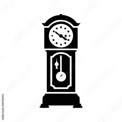 grandfather clock icon, grandfather clock silhouette vector illustration-simple silhouette illustration of grandfather clock,grandfather clock vector