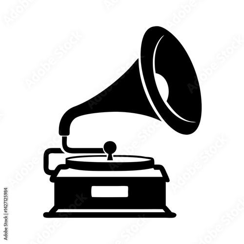 gramophone icon, gramophone silhouette vector illustration-simple silhouette illustration of gramophone,gramophone vector