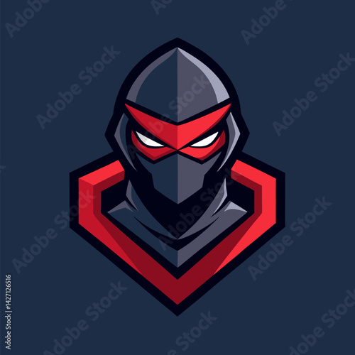 Mysterious Shadow: A stoic figure in a striking ninja outfit, his mask partially conceals a fierce expression, a symbol of stealth, agility and power.