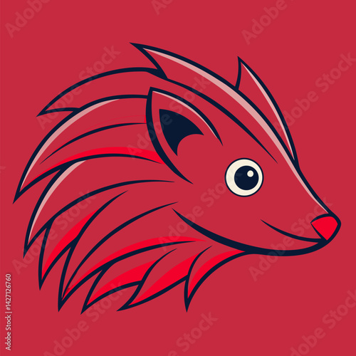 Artistic Hedgehog Illustration: A vibrant artistic representation of a hedgehog, rendered in a striking modern style against a bold backdrop.